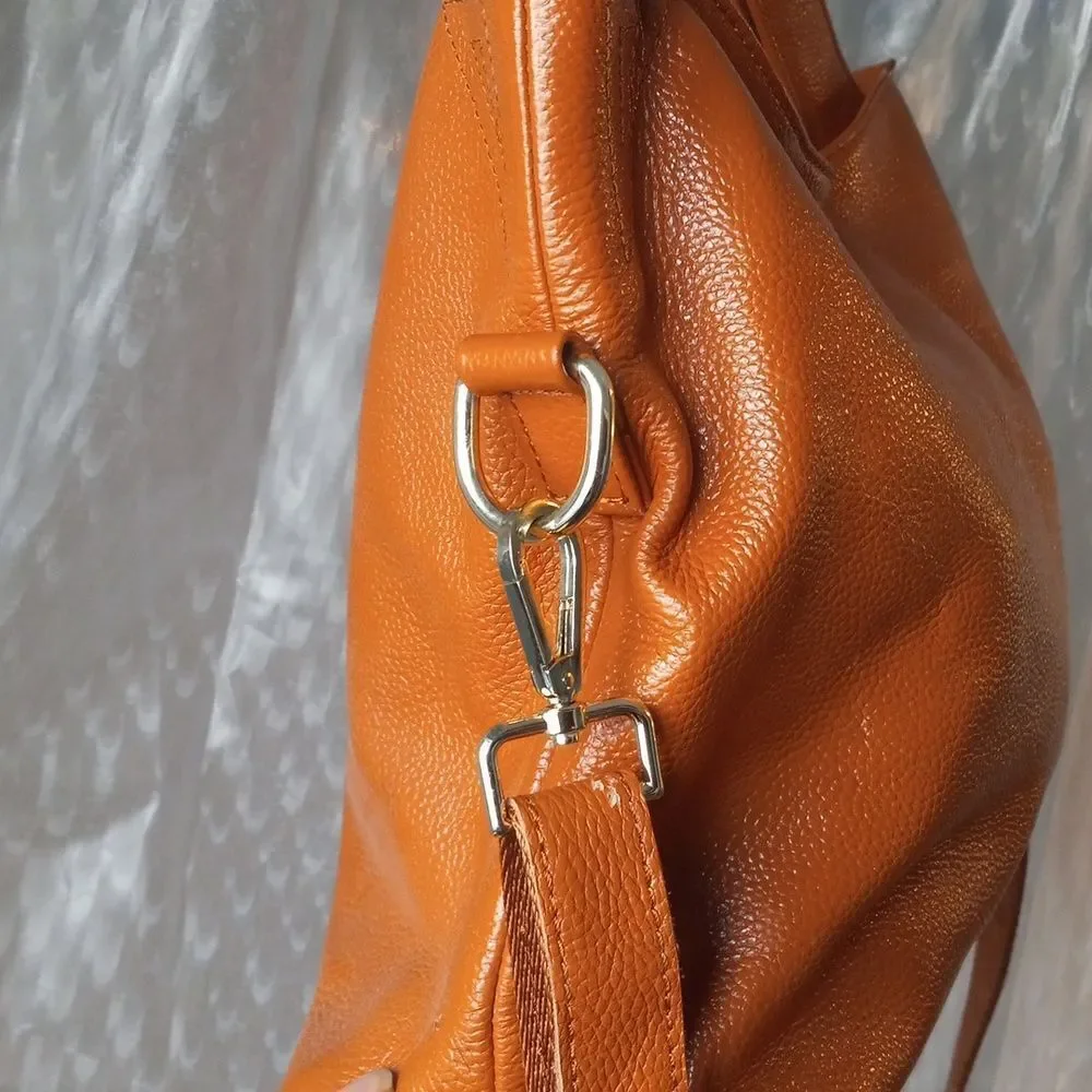 Paste Brand Tan Leather Purse With Removable Adjustable Strap